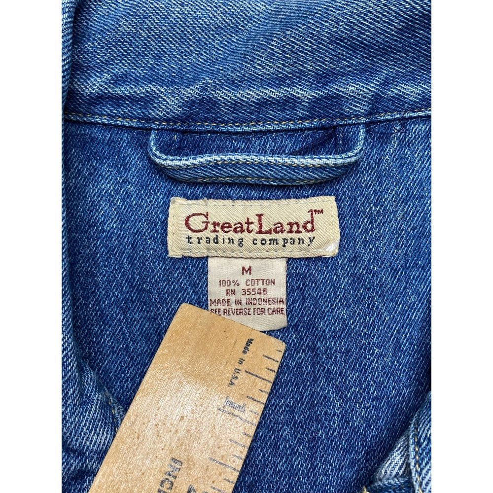 Great Land Trading Co. Denim Vest Women's Size Medium Button Down Collared - Picture 2 of 6